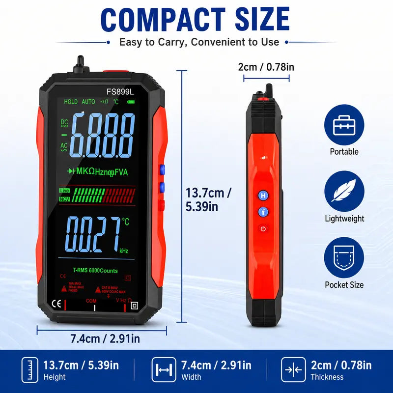 Smart USB Rechargeable 6000-Count True RMS Digital Multimeter