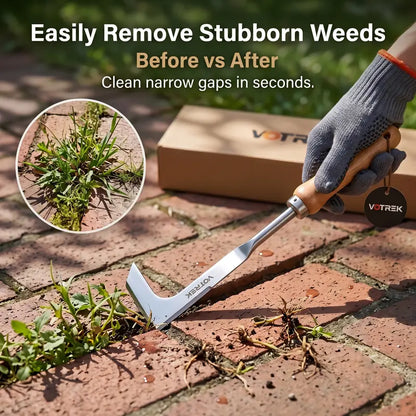 Professional 3-Edge Stainless Steel Crevice Weeder for Effortless Crack & Patio Weeding