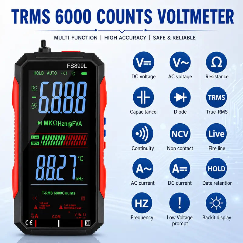 Smart USB Rechargeable 6000-Count True RMS Digital Multimeter