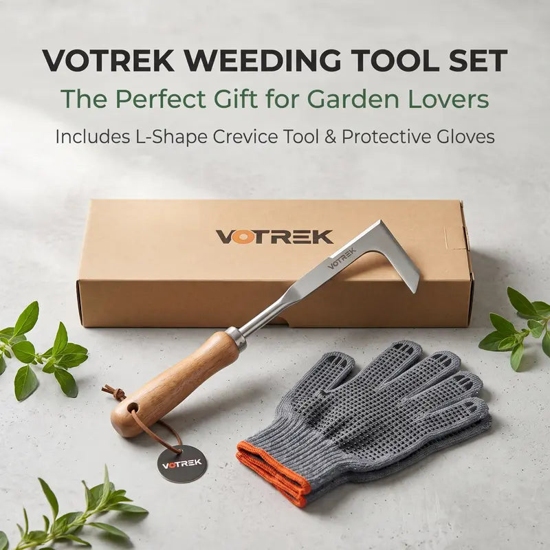 Professional 3-Edge Stainless Steel Crevice Weeder for Effortless Crack & Patio Weeding