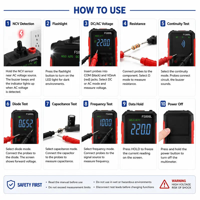 Smart USB Rechargeable 6000-Count True RMS Digital Multimeter