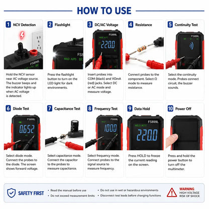 Smart USB Rechargeable 6000-Count True RMS Digital Multimeter