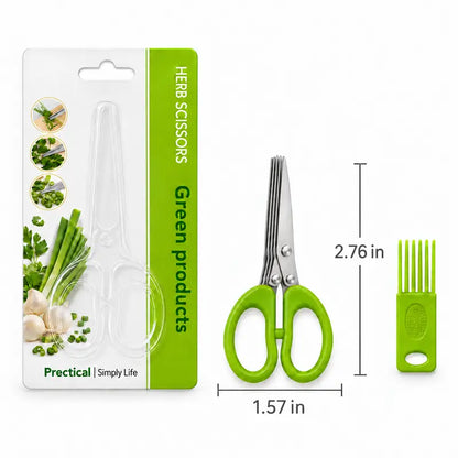 5-Blade Stainless Steel Herb & Scallion Shears for Instant Prep | Buy 1 Get 1 Free
