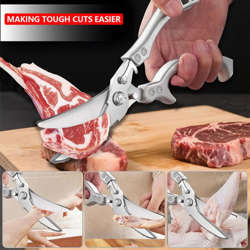 Heavy-Duty Poultry & Bone Scissors - Effortless Meat Cutting | Buy 1 Get 1 Free
