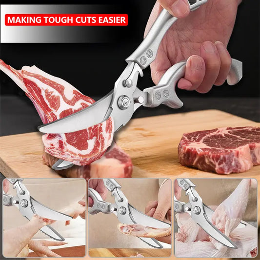 Heavy-Duty Poultry & Bone Scissors - Effortless Meat Cutting | Buy 1 Get 1 Free