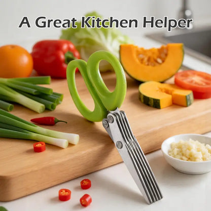 5-Blade Stainless Steel Herb & Scallion Shears for Instant Prep | Buy 1 Get 1 Free
