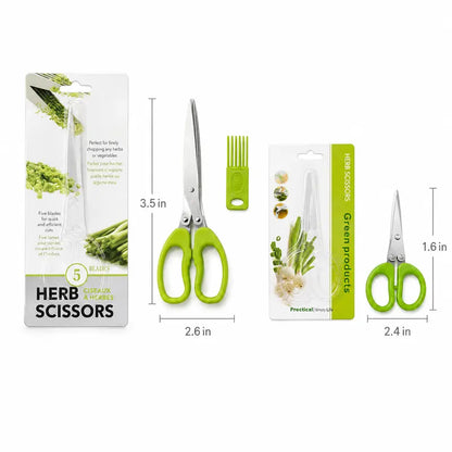 5-Blade Stainless Steel Herb & Scallion Shears for Instant Prep | Buy 1 Get 1 Free