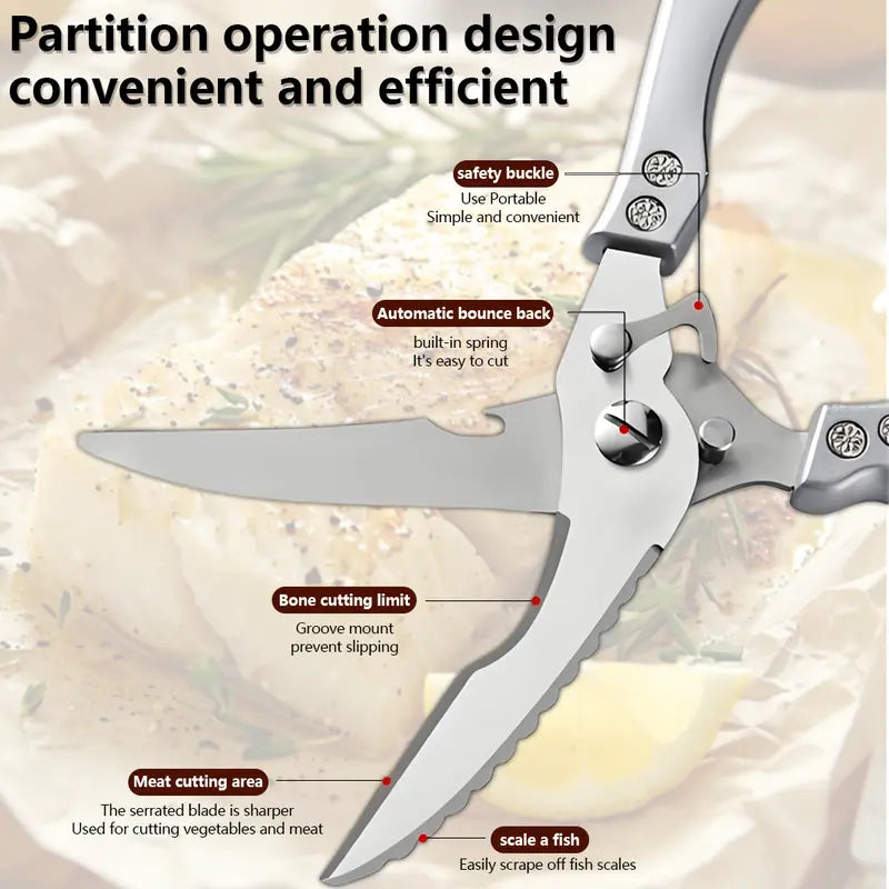 Heavy-Duty Poultry & Bone Scissors - Effortless Meat Cutting | Buy 1 Get 1 Free