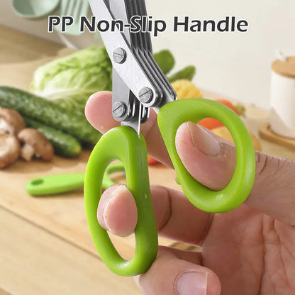 5-Blade Stainless Steel Herb & Scallion Shears for Instant Prep | Buy 1 Get 1 Free