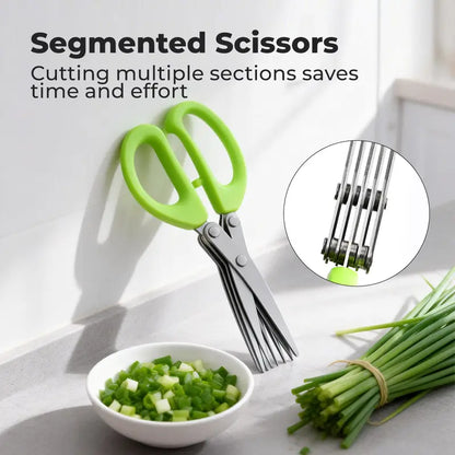 5-Blade Stainless Steel Herb & Scallion Shears for Instant Prep | Buy 1 Get 1 Free