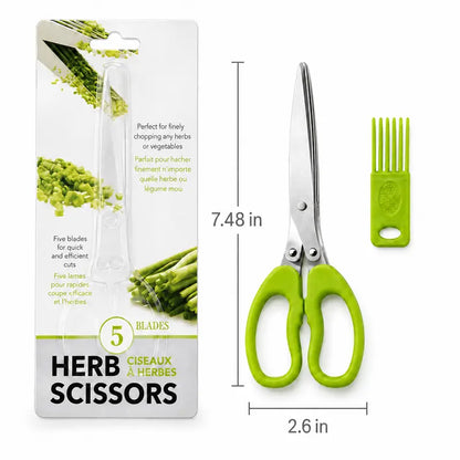 5-Blade Stainless Steel Herb & Scallion Shears for Instant Prep | Buy 1 Get 1 Free