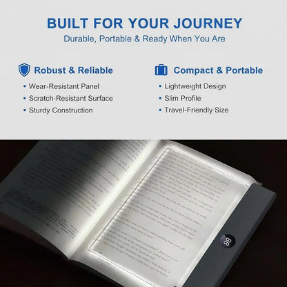 Full Page Transparent LED Reading Light – No Glare, Zero Partner Disturbance