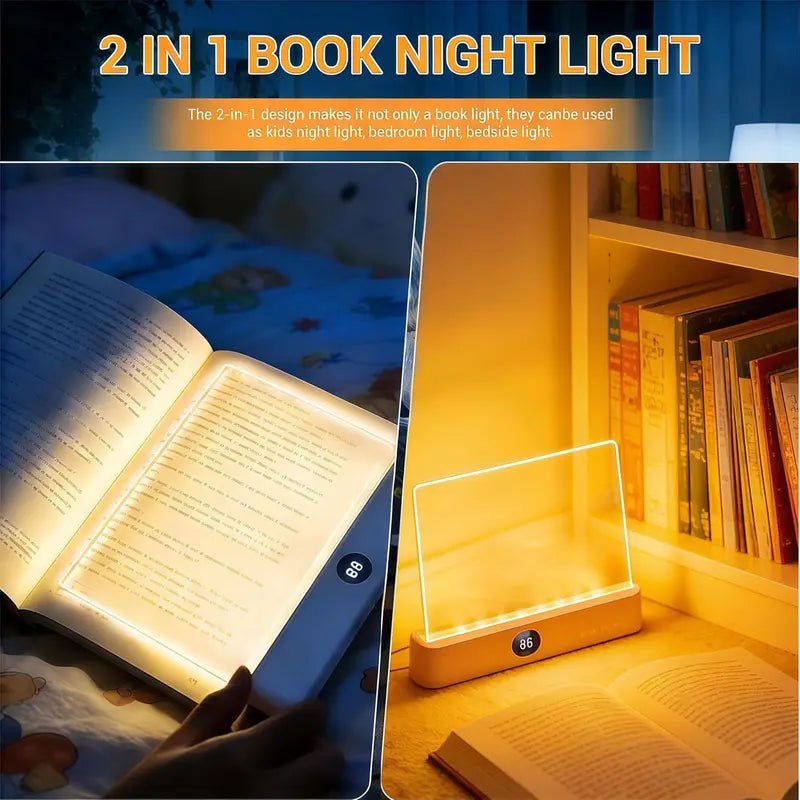 Full Page Transparent LED Reading Light – No Glare, Zero Partner Disturbance