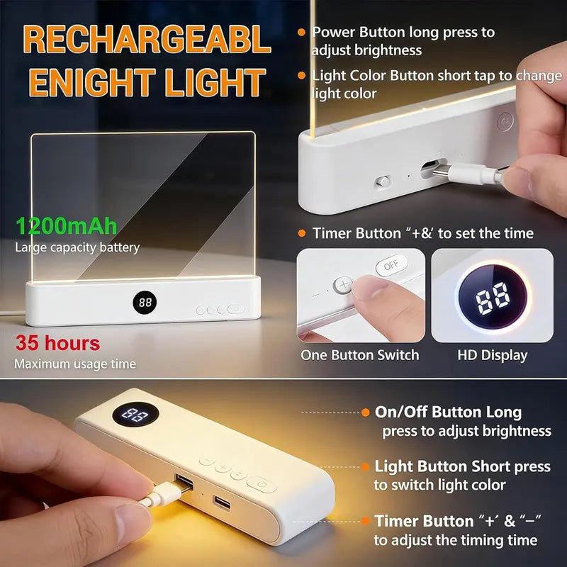 Full Page Transparent LED Reading Light – No Glare, Zero Partner Disturbance