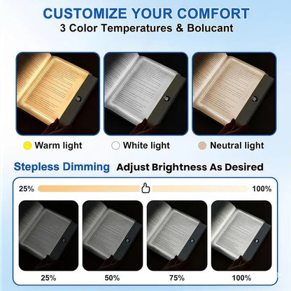 Full Page Transparent LED Reading Light – No Glare, Zero Partner Disturbance