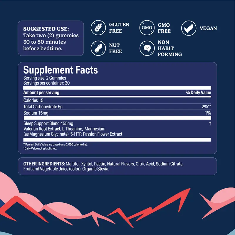 Natural Melatonin-Free Sleep Gummies for Deep Rest Restful Mornings